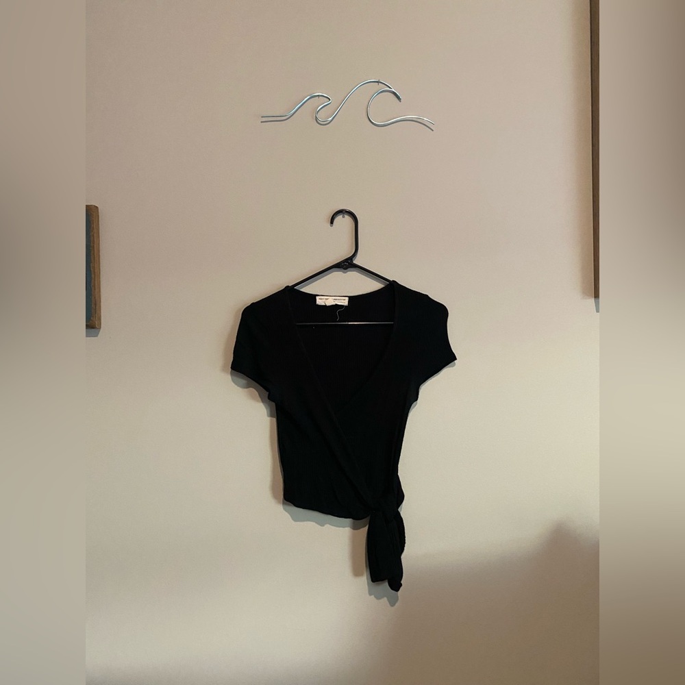 Black Wrap Top From Urban Outfitters